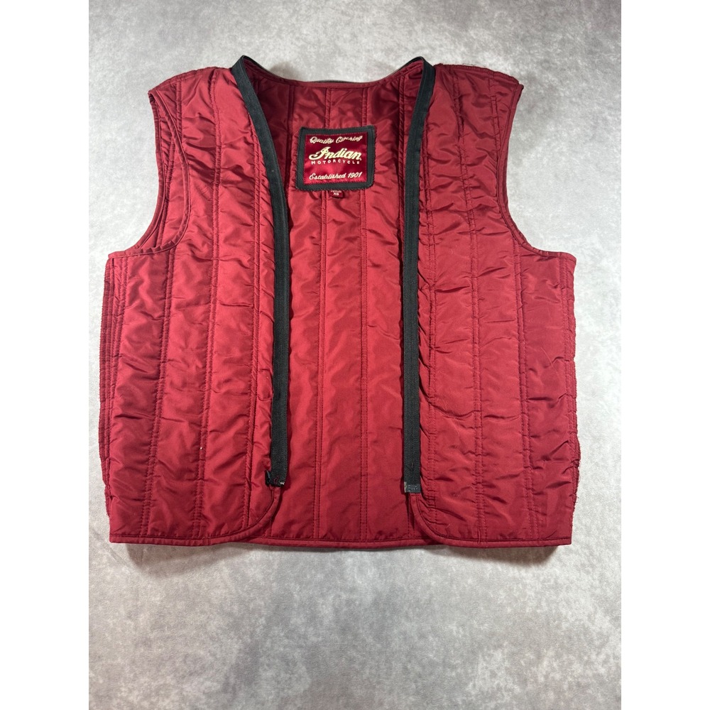 Indian Motorcycle Quilted Vest Liner Red XS Biker‎ Riding Layer Insulated